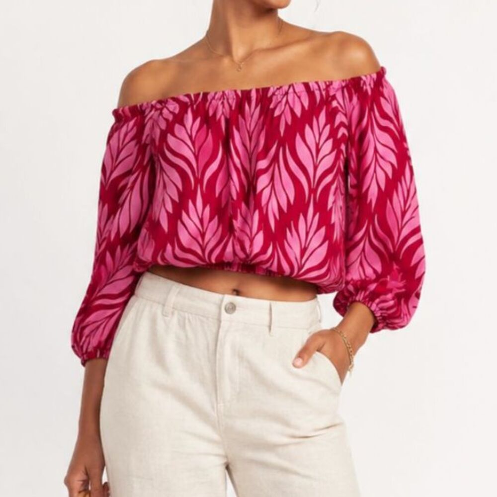 Petal and Pup Women's Alexia Off Shoulder Top - Pink NWT Size X-Small